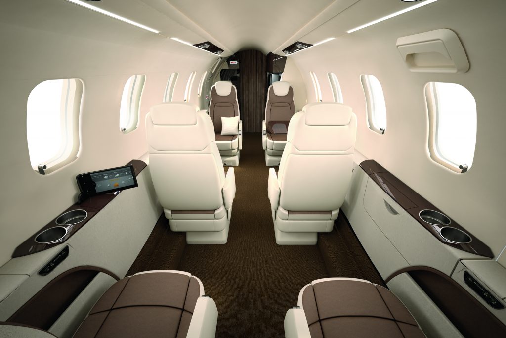 Bombardier Learjet 70 interior cabin.