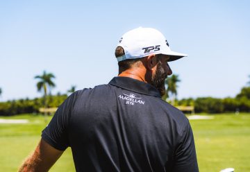 LIV Golf star Dustin Johnson wears a Magellan Jets logo on his shirt.