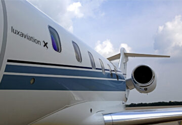 Side of a Luxaviation business jet